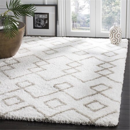 Safavieh 6 x 9 ft. Toronto Shag Hand Tufted Medium Rectangle Area Rug, Ivory and Silver SGT609A-6